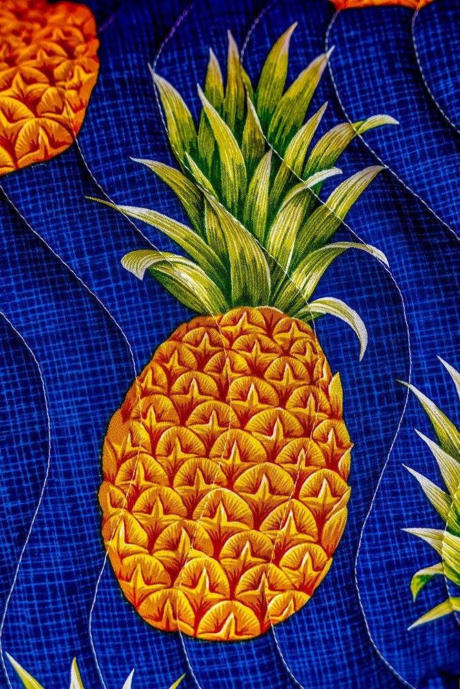 Colorful Polynesian textile, Waikiki, Honolulu, Oahu, Hawaii.